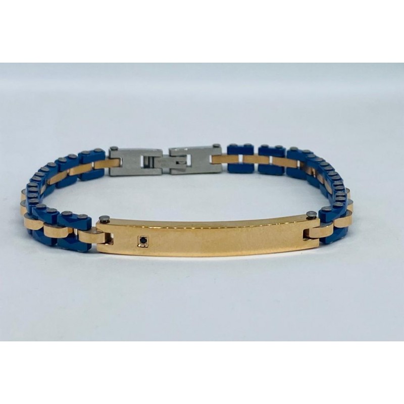 Bracciale da uomo bianco e argento acciaio inox ceramica